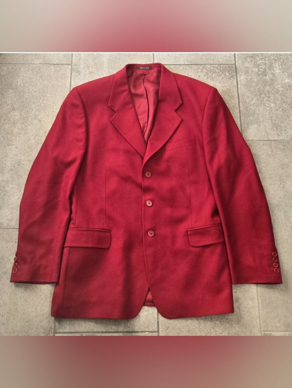 Borsalini Italy 100% Cashmere Blazer 44R Red Lanificio Colombo Sport Coat Jacket